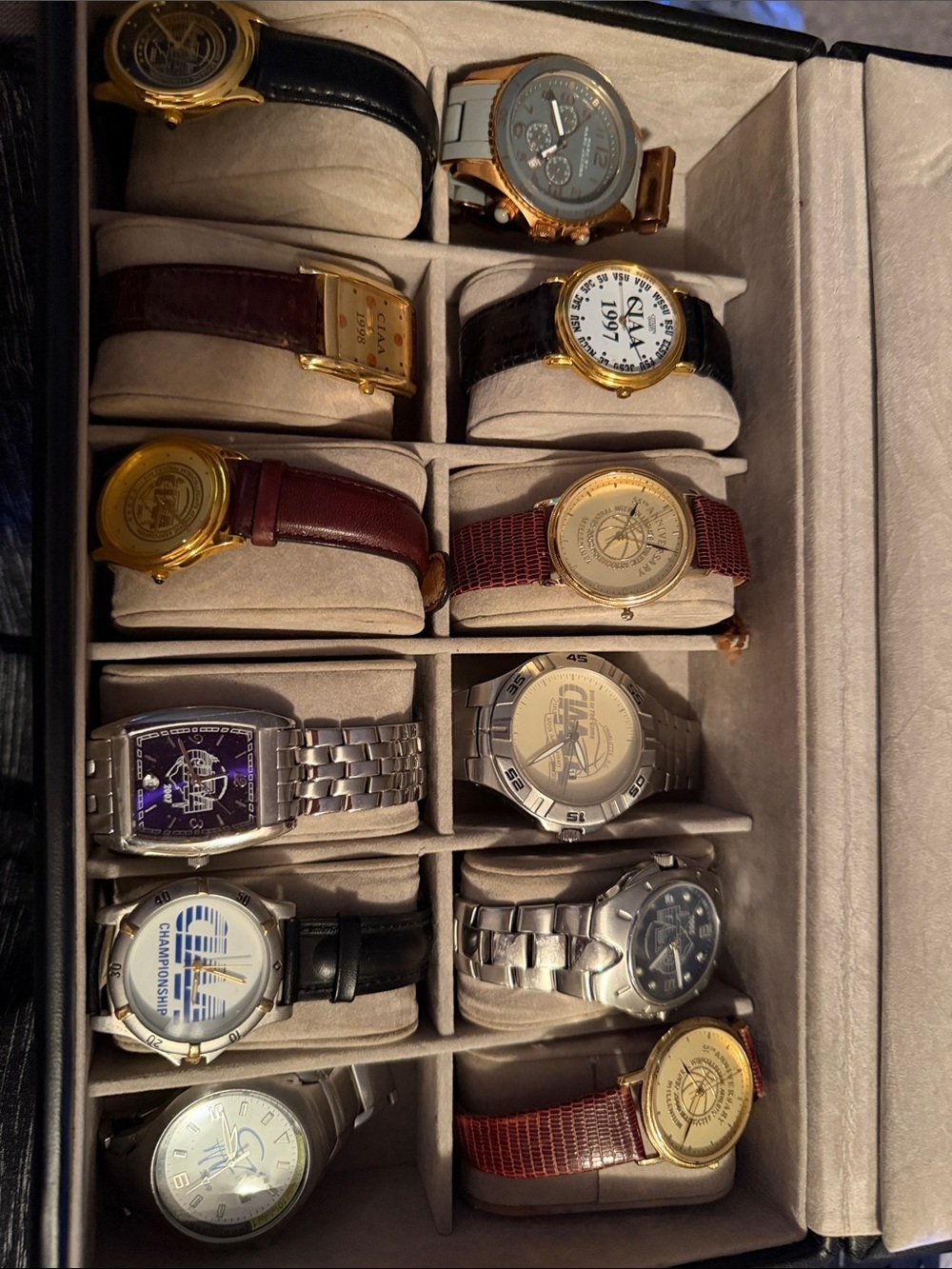 CIAA Men's Watch Collection Organizer - Gold, Silver, Brown, Black $25.00 each